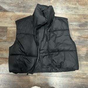 black puffer vest